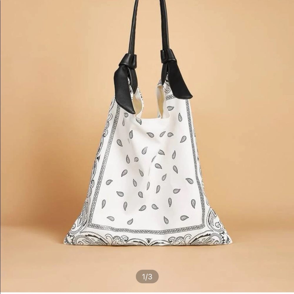 Pleather paisley pattern shoulder bag